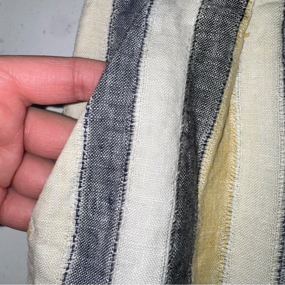 Anthropologie Edme & Esyllte cafe awning button detail striped cream skirt 2
